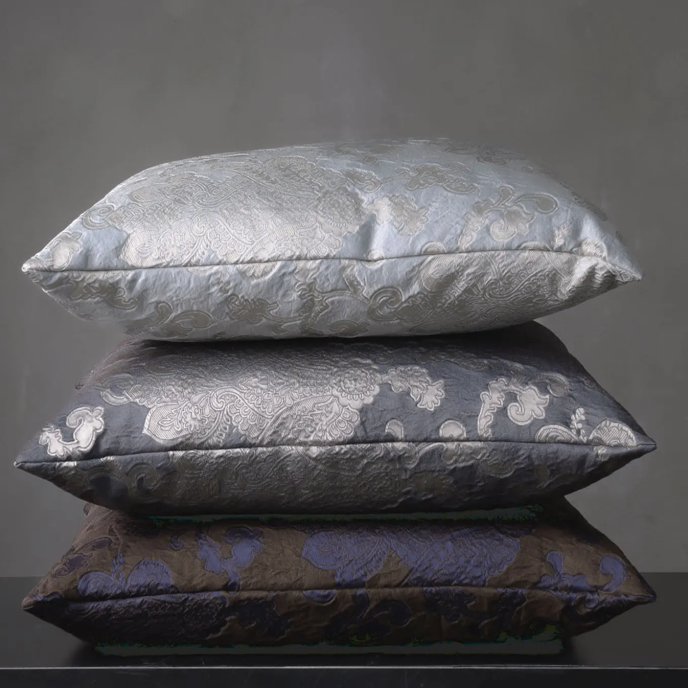 Hydrangea Square Floral Gray Cushion