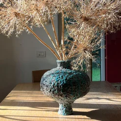 Hydria blue and grey ceramic vase