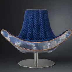 Ibiza Swivel Blue Armchair