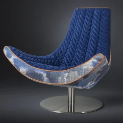 Ibiza Swivel Blue Armchair