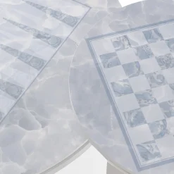 Iconic Round Chessboard Pattern Outdoor Side Table