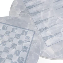 Iconic Round Chessboard Pattern Outdoor Side Table