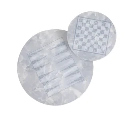 Iconic Round Chessboard Pattern Outdoor Side Table