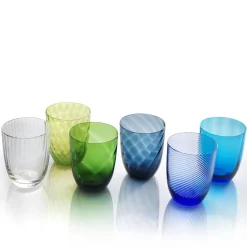 Idra Air-Force Blue Set of 6 Assorted Water Glasses