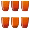 Idra Orange Set of 6 Assorted Water Glasses