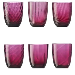 Idra Set of 6 Ruby-Red Assorted Glasses