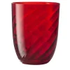 Idra Set of 2 Twisted Optic Red Water Glasses
