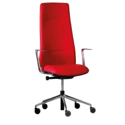 Ikon 2 Red Leather Swivel Office Chair