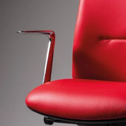 Ikon 2 Red Leather Swivel Office Chair