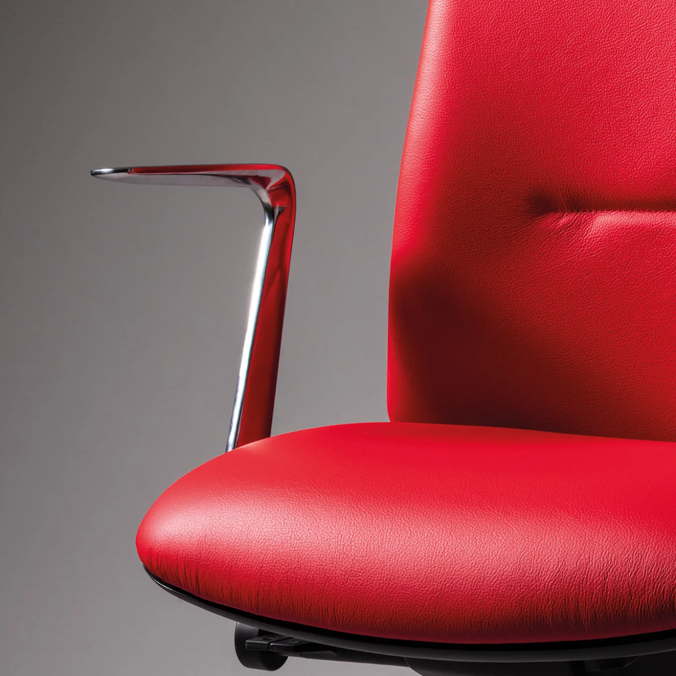 Ikon 2 Red Leather Swivel Office Chair