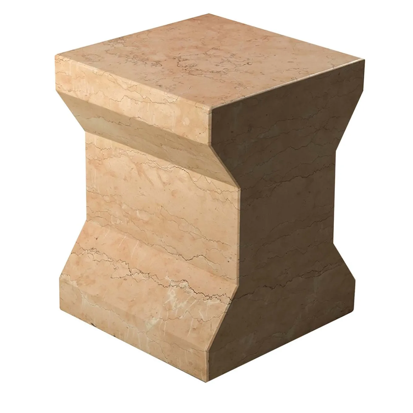 Ikona Stool in Rosa Perlino Marble by Elisa Ossino