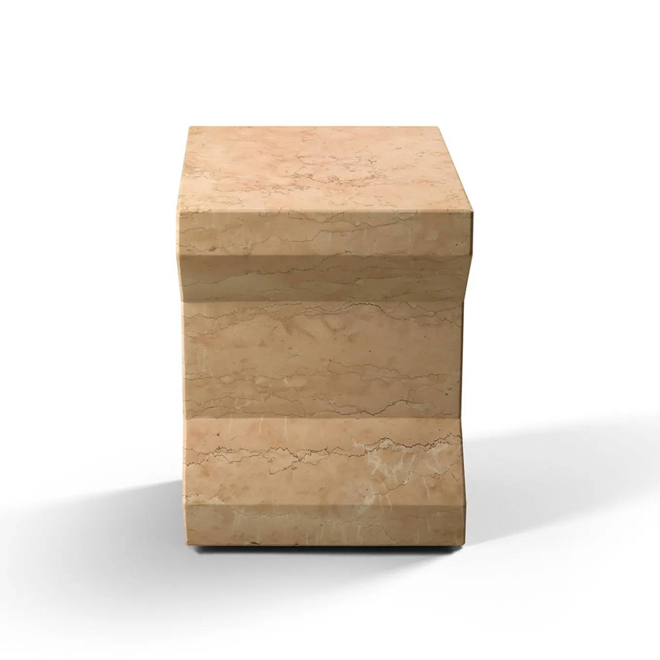 Ikona Stool in Rosa Perlino Marble by Elisa Ossino