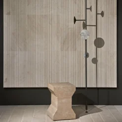 Ikona Stool in Rosa Perlino Marble by Elisa Ossino