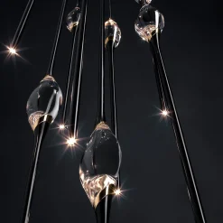 Il Pezzo 12 Cluster 9-pendants Black-Gold Chandelier