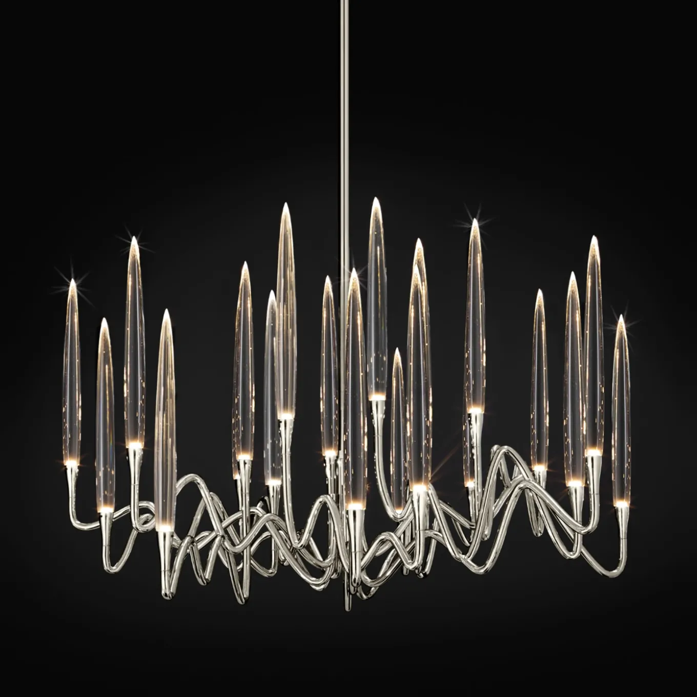 Il Pezzo 3 21-Lights Nickel Round Chandelier