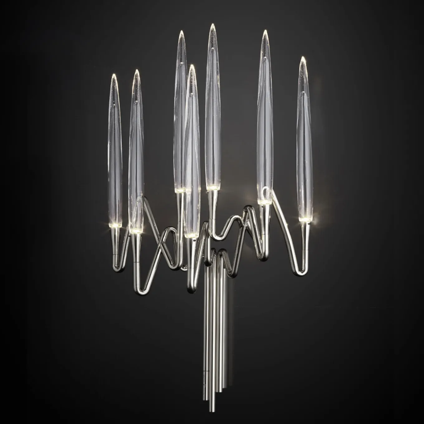 Il pezzo 3 7-Lights Nickel Wall Sconce