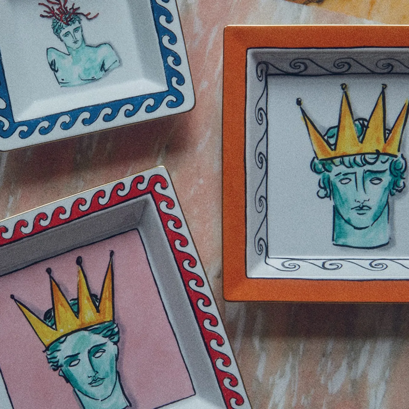 Il Viaggio di Nettuno Pink Square Vide Poche by Luke Edward Hall