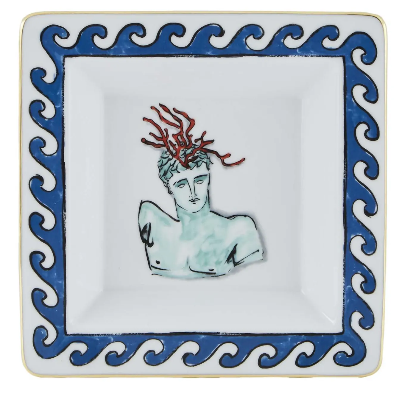 Il Viaggio di Nettuno White Square Vide Poche by Luke Edward Hall