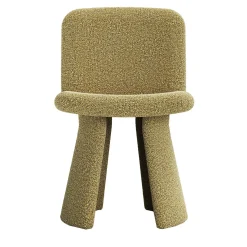 Ila Yellow bouclé fabric chair
