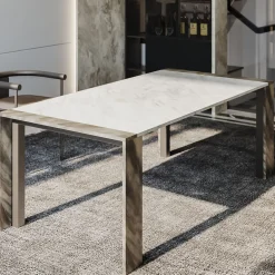 Ilan Multicolor Marbles With Metal Structure Dining Table