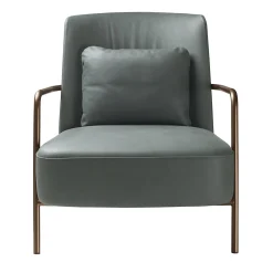 Ilary Green Leather Armchair