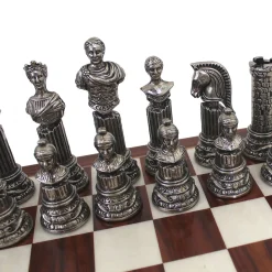 Impero Romano Metal Chess Set in Brown