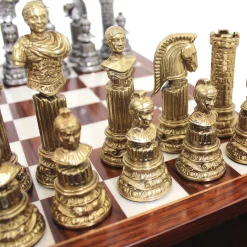 Impero Romano Metal Chess Set in Brown