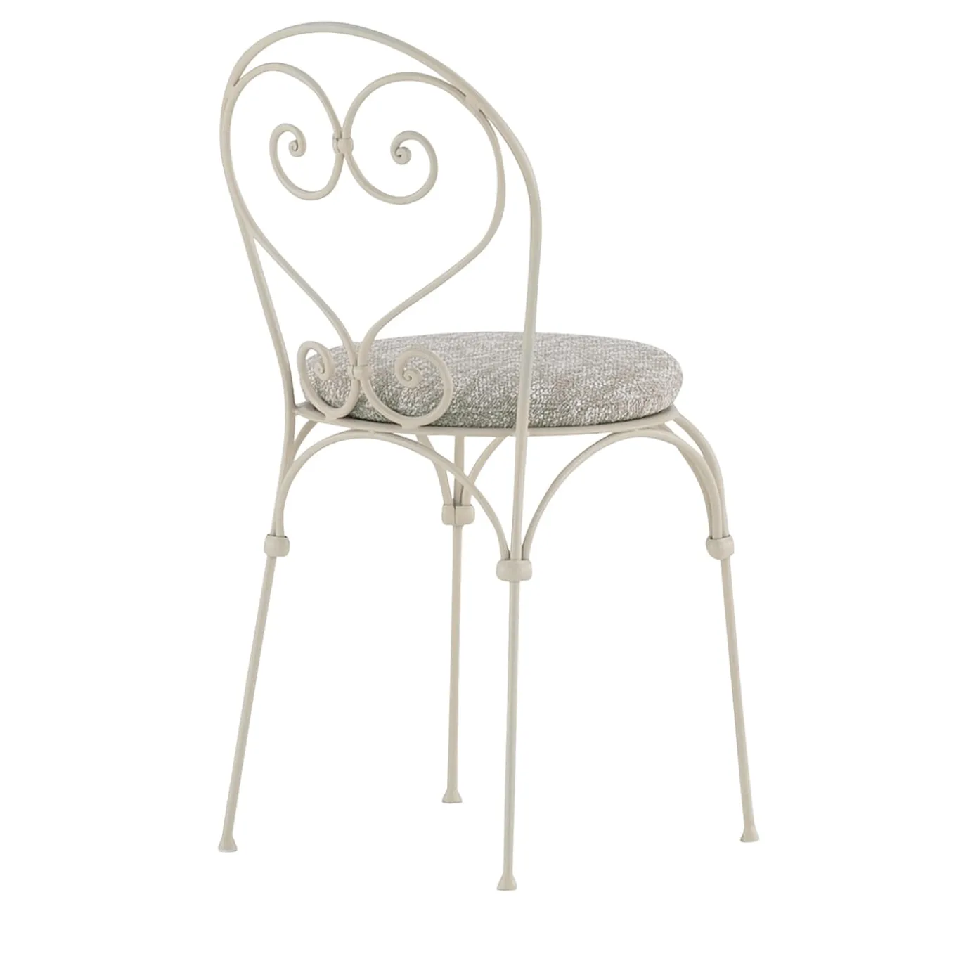 Inbloom Cushioned Wrought Iron White Chair