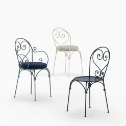 Inbloom Cushioned Wrought Iron White Chair