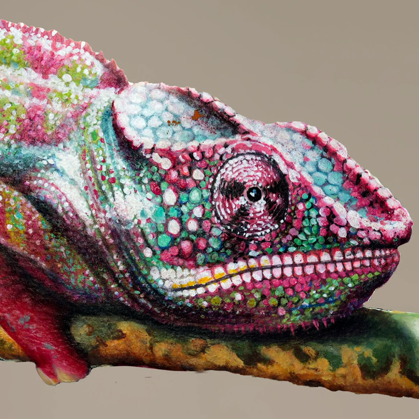 Incontro Cangiante Oil Painting on Mirror By Giuseppe Caiafa