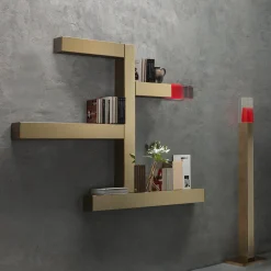 Incrocio Gold Bookshelves By Andrea Branzi