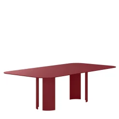 India Large Rectangular Red Metal Outdoor Dining Table