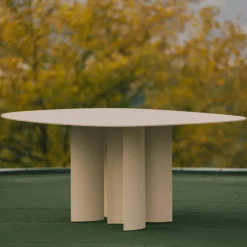 India Sasso Light Yellow Metal In & Outdoor Dining Table