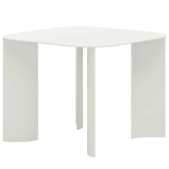India Small Square White Metal Outdoor Dining Table