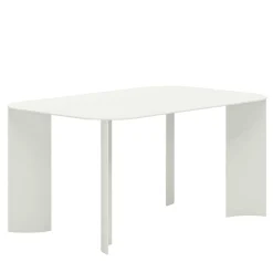 India Small Square White Metal Outdoor Dining Table