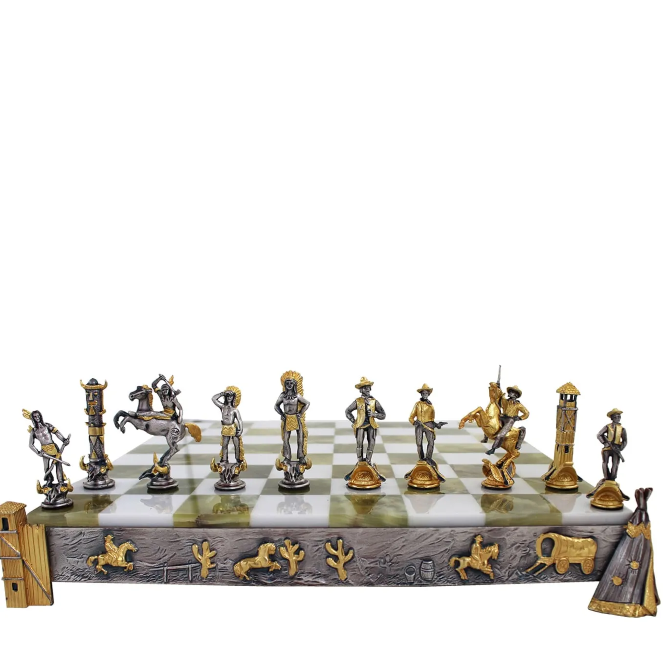 Indians Vs Cowboys Chess Set