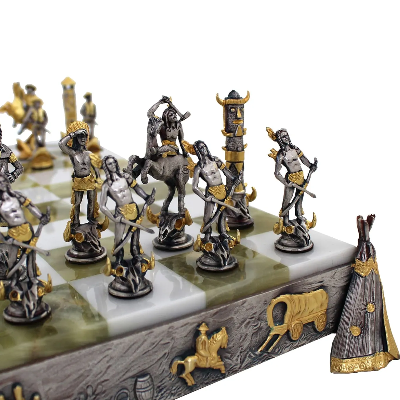 Indians Vs Cowboys Chess Set