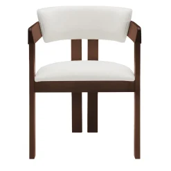 Ines White Chair in Tobacco-Stained Ash Wood