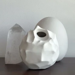 Infinita White Patinated Terracotta Sculpture