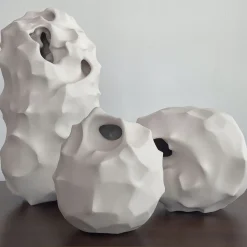 Infinita White Patinated Terracotta Sculpture