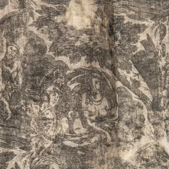 Inglese Fringed Toile-de-Jouy Cotton & Linen Blanket