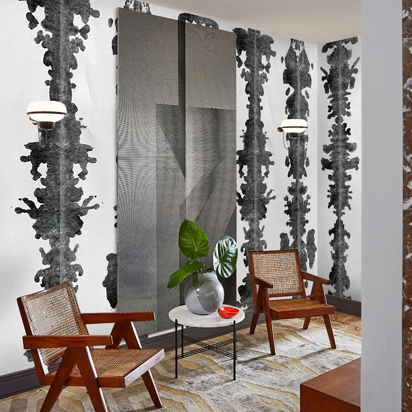 Ink Blots Shibori Wallpaper