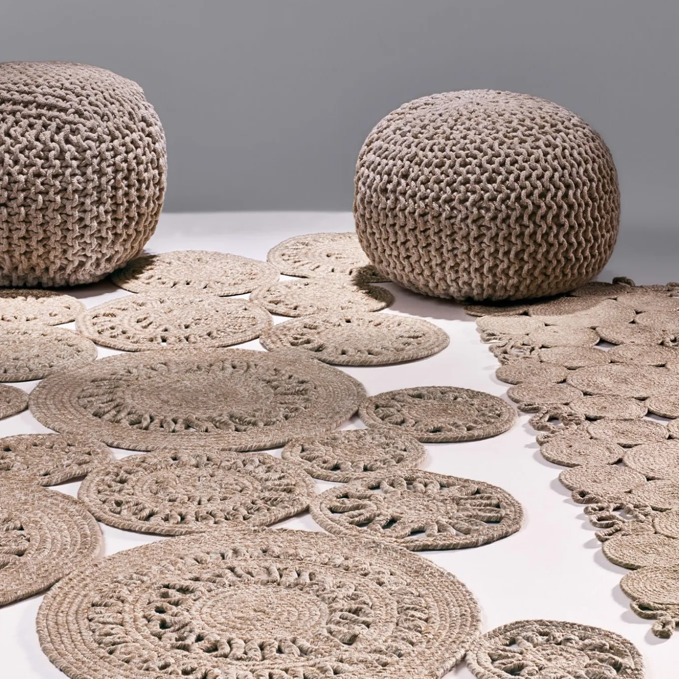 In&Outdoor Pet Lover Safari Beige Square Pouf