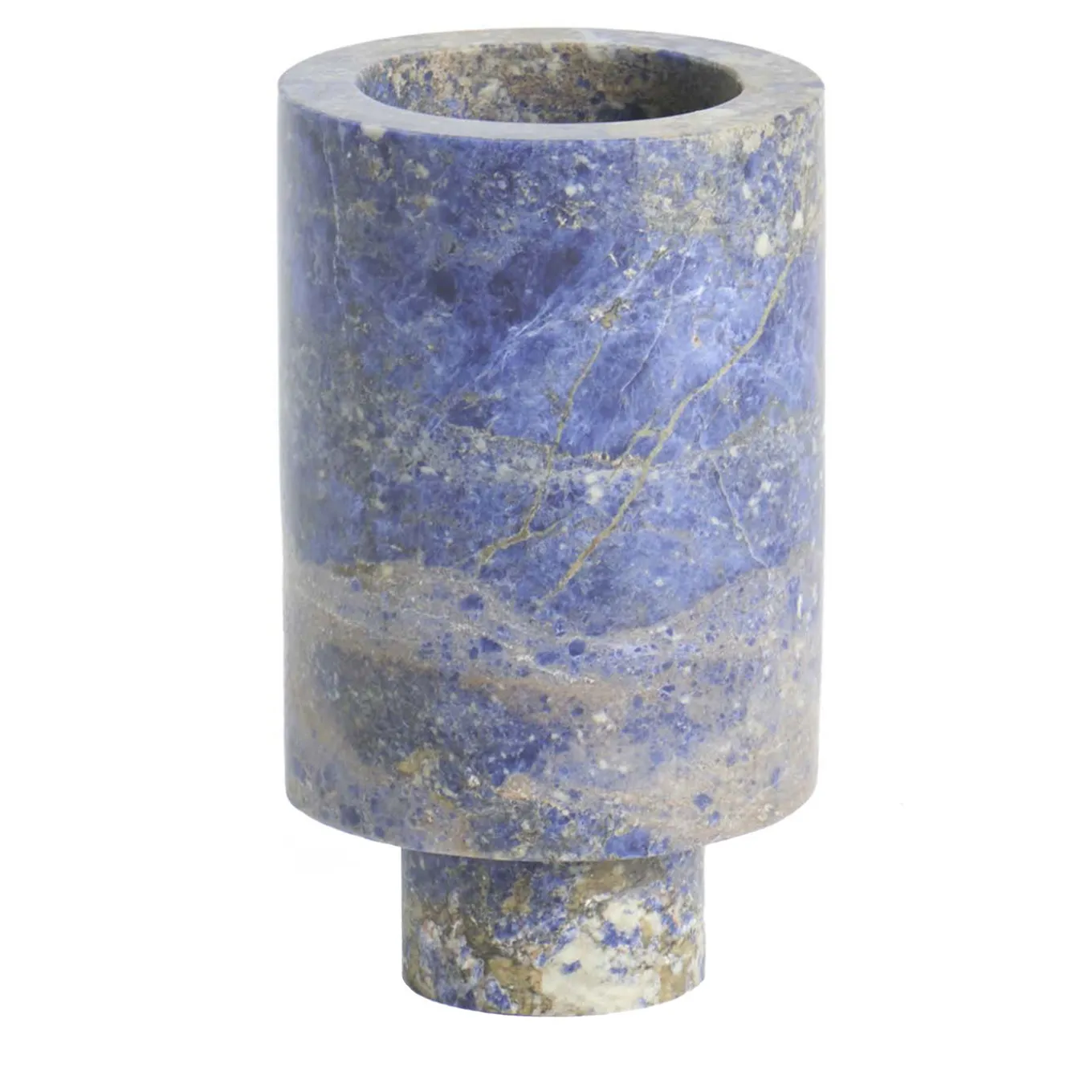 Inside Out Blue Sodalite Vase by Karen Chekerdjian