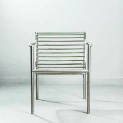 Insidie Gray Stainless Steel Lounge Chair