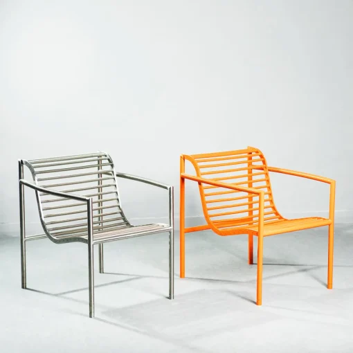 Insidie Gray Stainless Steel Lounge Chair