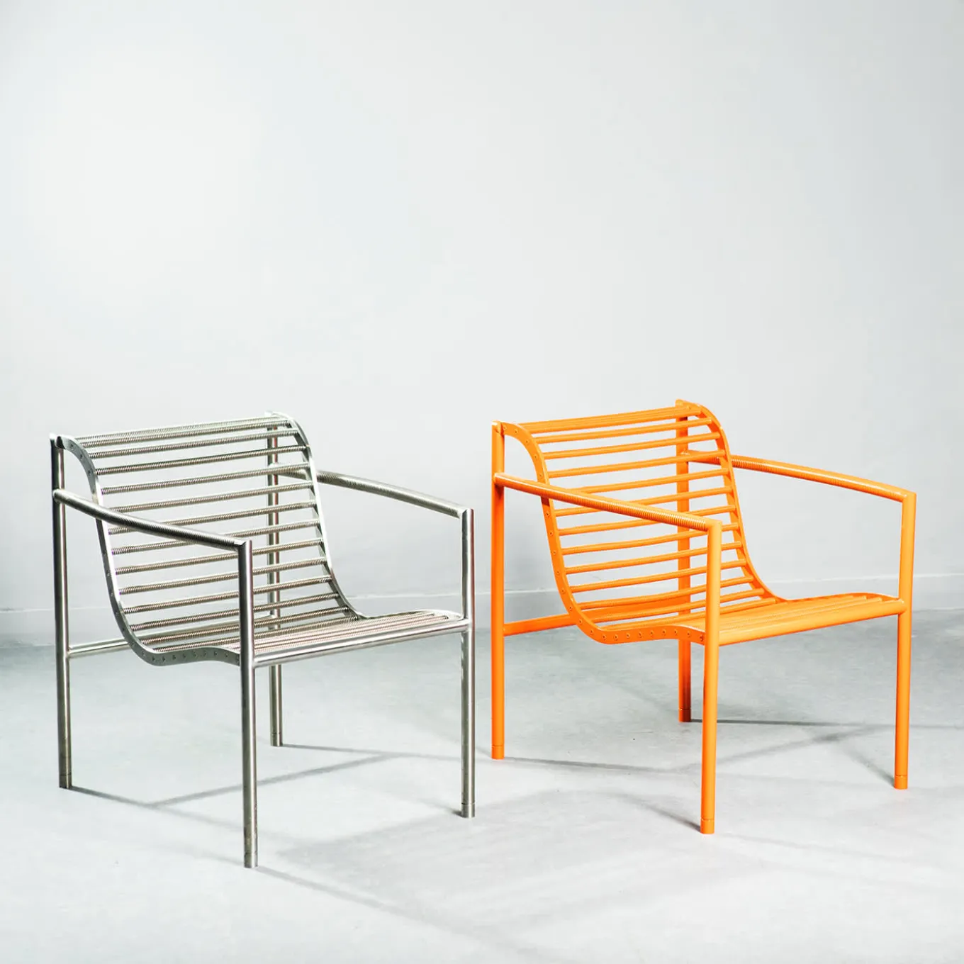 Insidie Gray Stainless Steel Lounge Chair