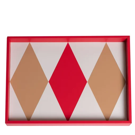 Intarsio Briolette Coffee and True Red Tray