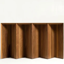 Intarsio Walnut Desk with Triangular Stools