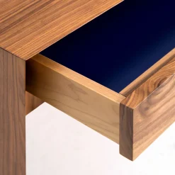 Intarsio Walnut Desk with Triangular Stools